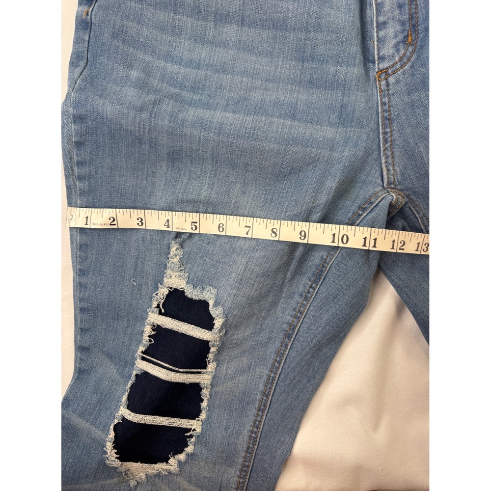 Ashley‎ Stewart Women's Size 16 Blue Skinny Patch Distressed Stretch Denim Jeans - Picture 6 of 10